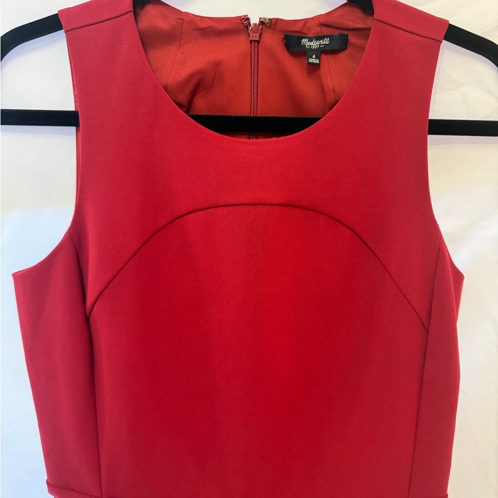 Madewell Sleeveless Burgundy Fit-and-Flare Midi Dress - Picture 4 of 7
